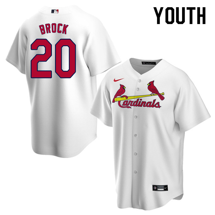 Nike Youth #20 Lou Brock St.Louis Cardinals Baseball Jerseys Sale-White - Click Image to Close